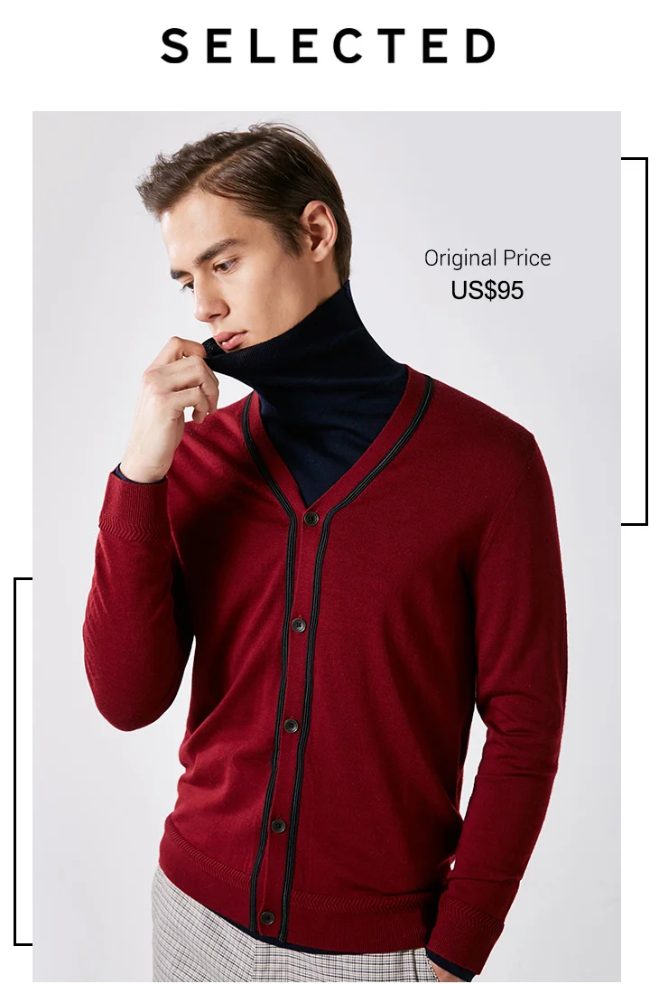 Избранные шерстяные зимние мужские с длинным рукавом вязаный кардиган свитер | 419124529