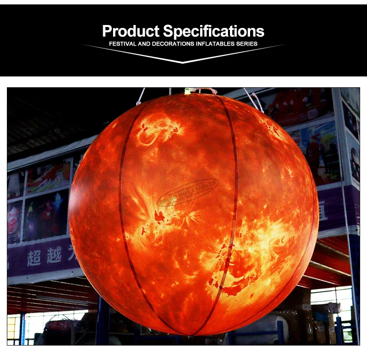 Lighting inflatable sun planet (2)