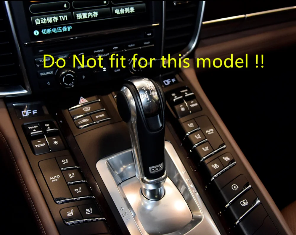 Carbon Fiber Car Accessories AT Interior Gear Shift Knob Head Cover Trim For Porsche Macan S GTS- Panamera 2010