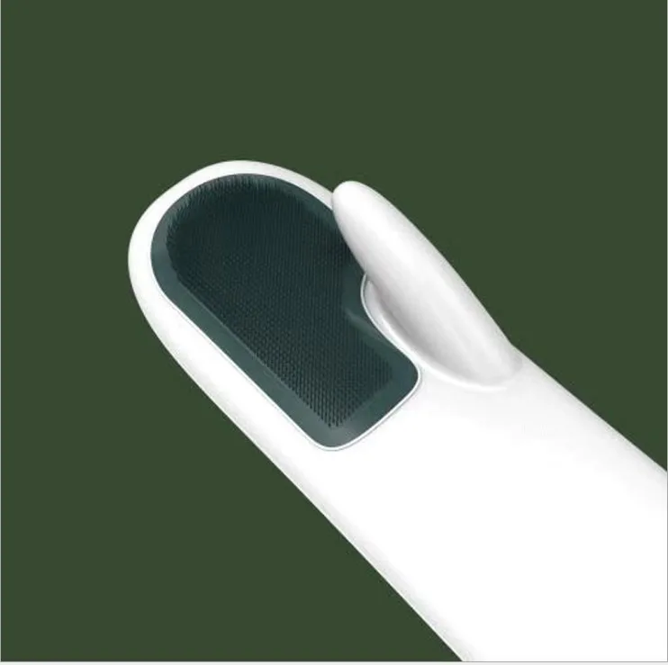 1 пара перчаток кухонные силиконовые перчатки для чистки Волшебные силиконовые перчатки для мытья посуды Бытовая щетка резиновый инструмент для чистки кухни - Цвет: green