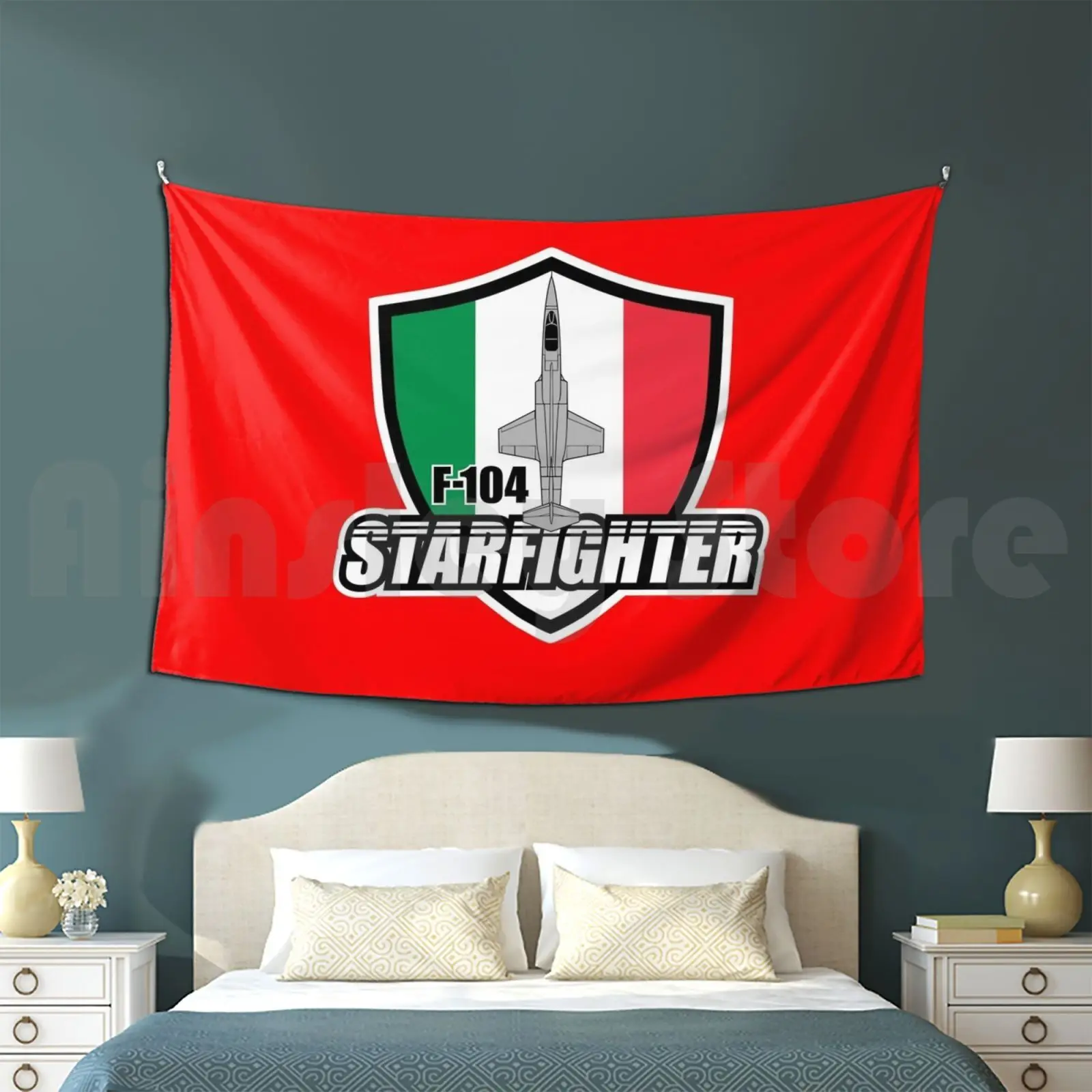 Arazzo Starfighter Italiano F-104 Soggiorno Camera Da Letto Italian Air Force Militare Fighter Jet F104 F 104