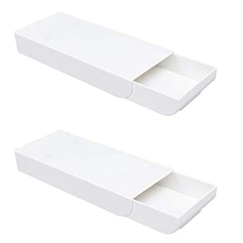 

2Pcs Drawer Pencil Tray Self Adhesive Desktop Organizer - Provides Underdesk Storage for Pens, Pencils, Office Supplies