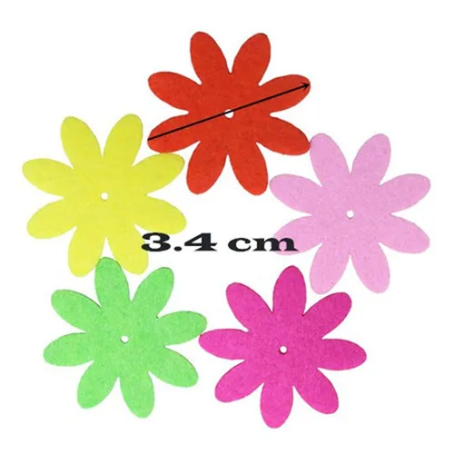 3.4cm Galsang flower 100 шт букеты из шерсти, войлочные цветы, сделай сам, для детей, ручная работа, для валяния, для шитья, аппликация, аксессуары, рождественские фетровые подвесные украшения - Цвет: 3.4cm Galsang flower