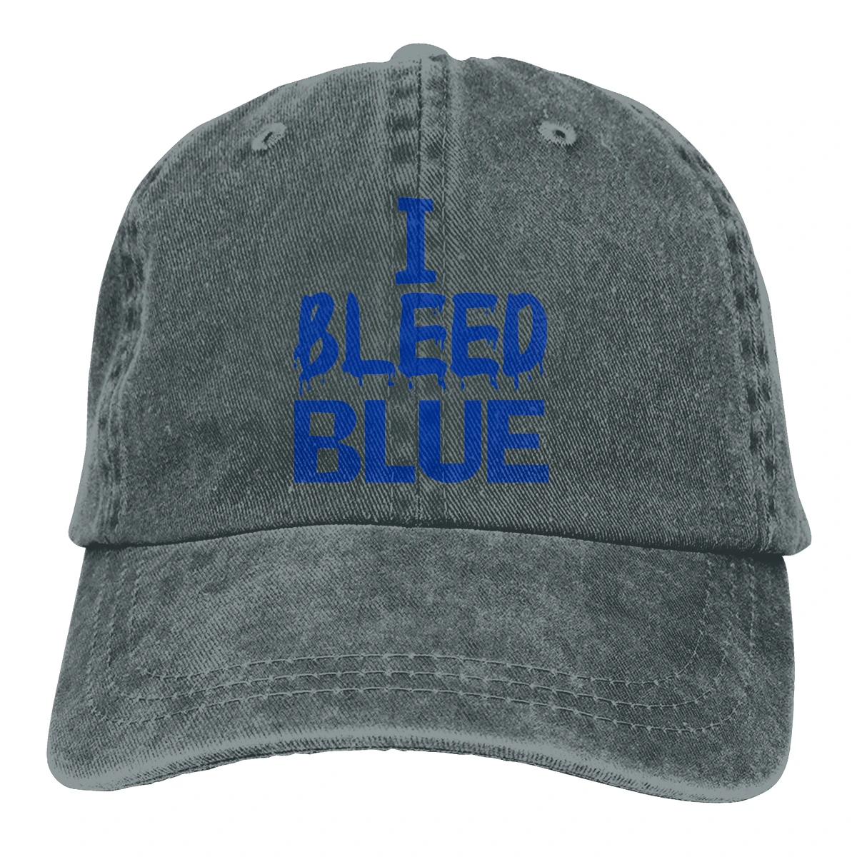 I Bleed Blue Text Casquette черные унисекс Мужские Женские джинсовые бейсболка с ремешком кепки Регулируемая шляпа для гольфа папа