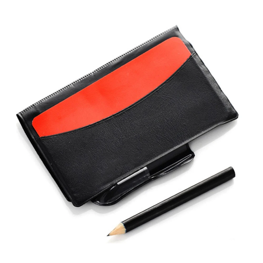 Yellow Red Card Booklet Sport Entertainment Pro with Pencil Judgecase Soccer Game Football Referee Case Equipment
