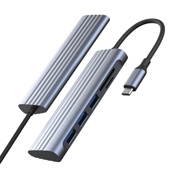 

USB C Hub Multiport Adapter Portable Aluminum Alloy with HDMI Output USB Port Compatible for More Type C Devices UY8