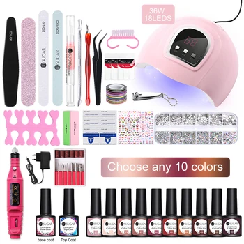 

UR SUGAR Professional Manicures Set Acrylic Nail Kit LED Nail Lamp Nail Polish Soak Off Nail Art Tools Electric Nail Files