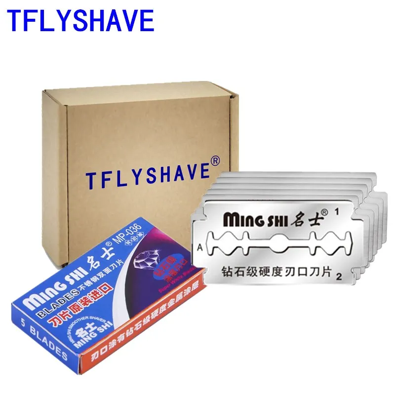 

TFLYSHAVE Men Double Edge Stainless Steel Ultra Sharp Safety Razor Blades For Shaving Manual Razor Blades Replacement Blade