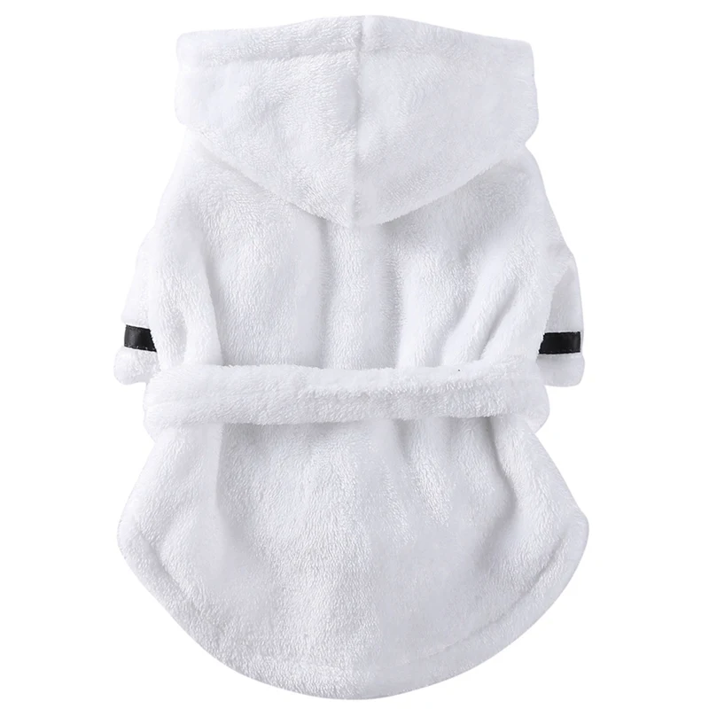 Pet Pajama With Hood Thickened Luxury Soft Cotton Hooded Bathrobe Quick Drying Super Absorbent Dog Bath Towel Soft Pet Nightwear