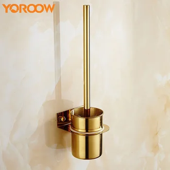 

Black Gold Stainless Steel Toilet Brush Round Wc Clean Cleaning Wall Mounted Round Bathroom Accessories Sanitary GSH00CL 3