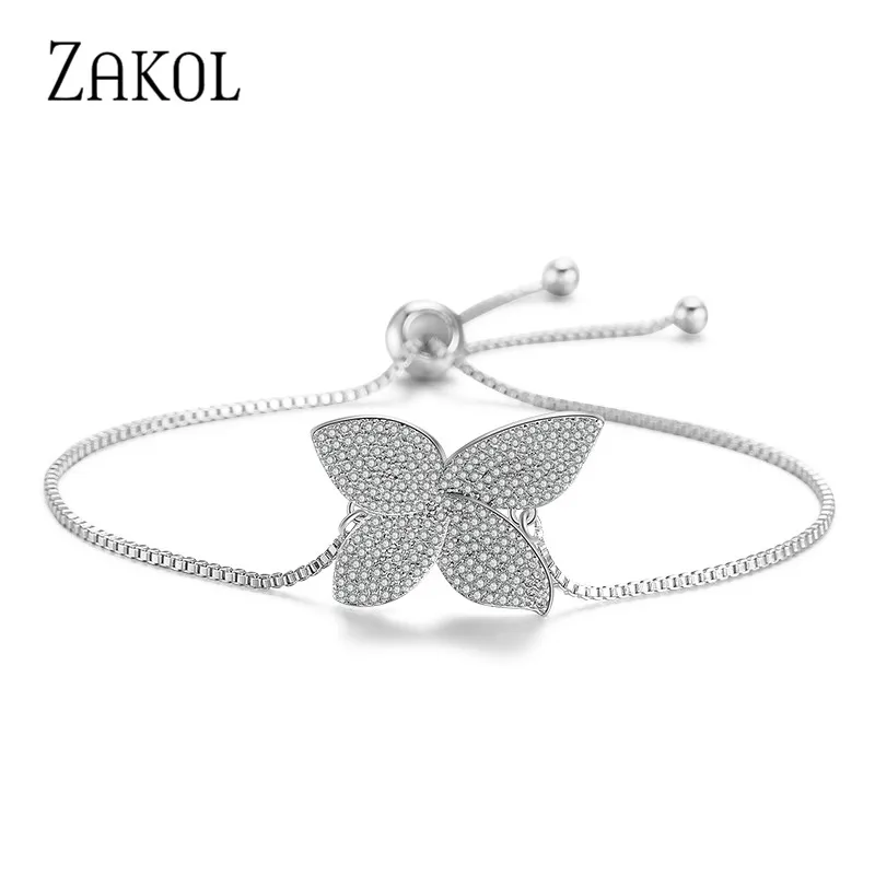 ZAKOL модный белый микро проложенный циркониевый кристаллический цветок