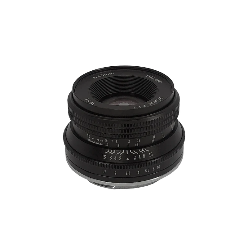 Wesleywsl-mf Lente de Câmera Mirrorless 25 mm Lente F1.7 25 mm Sony Nex E-mount Fuji xf x Aps-c Macro m4 Canon Eos-m Ef-m - Image 2