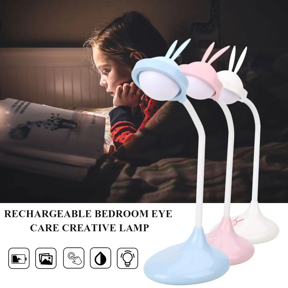 

Desktop Lamps Reading Light 5V 360 Degree Studying Lighting Rechargeable Dimmable Nightlight Table Lamp Cartoon 1W Gift Bedroom