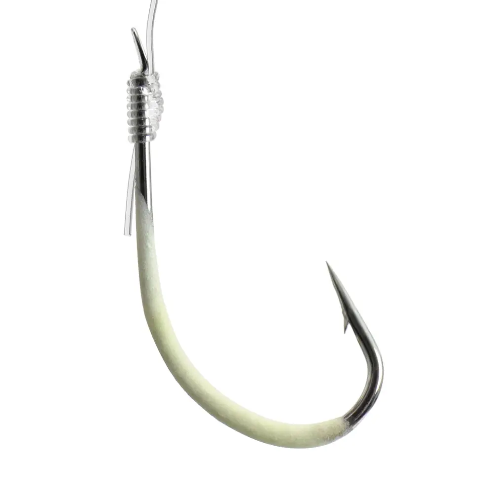 12-28# Luminous Fishing Hooks with Line Barbed Hooks Fishing Tackle Accessories Steel Fishing Hooks 15/20/30PCS
