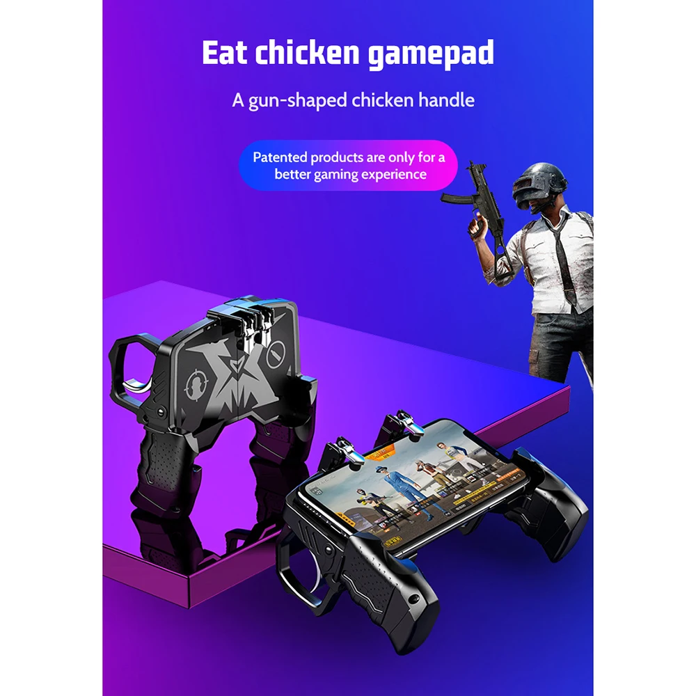 

K21 PUBG Game Controller Gamepad Joystick Metal Trigger Shooting Button Free Fire Game Grip Gamepad For IOS Android Mobile Phone