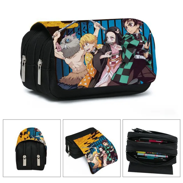 1Pcs Anime Demon Slayer Kimetsu No Yaiba Pencil Case Zipper Student Stationery Wallet Storage Bag School Season Gift style18
