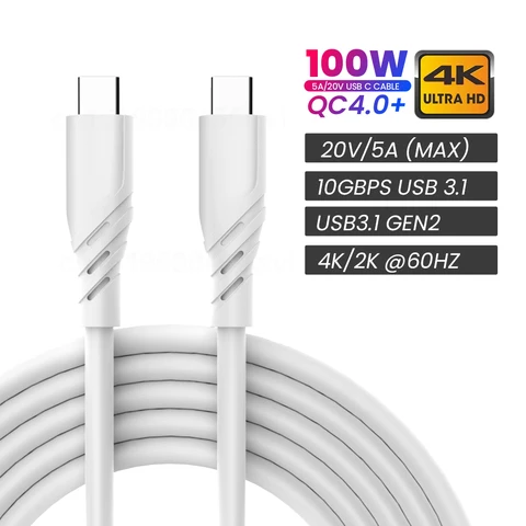 USB 3.1 To Type C Cable 100W PD USB C Cable For Macbook Pro 10Gbps Fast Data Cable Quick USB-C Type-c Cord Cable For Samsung