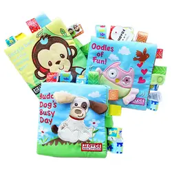 1 шт. вышитая животная книга из ткани для детей мягкие игрушки для новорожденных раннего развития книги для деятельности детские подарки