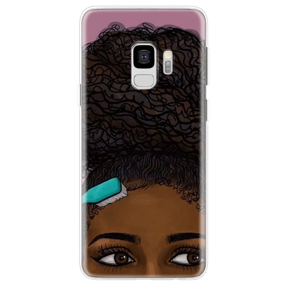 Черный женский чехол для афро девушек samsung Galaxy S11 S10 S8 S9 S10e S11e S6 S7 Edge Plus силиконовый