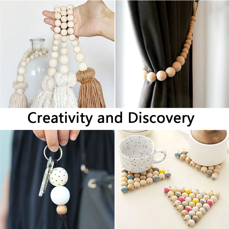 2-300pcs Natural Wooden Spacer Beads Round Eco-Friendly Loose Wood Bead DIY Crafts supplies Jewelry Making Bracelet Accessories