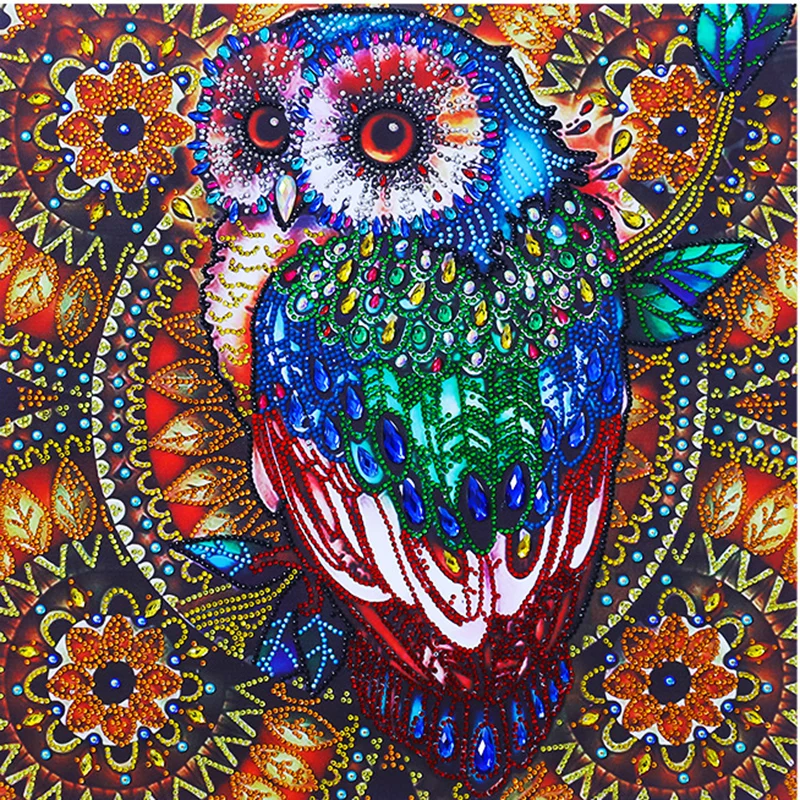 100％ 5D Diamond Shaped Mosaic Owl DIY Full Sets Embroidery Cross Stitch Animal Picture Of Rhinestones Home Decor | Дом и сад