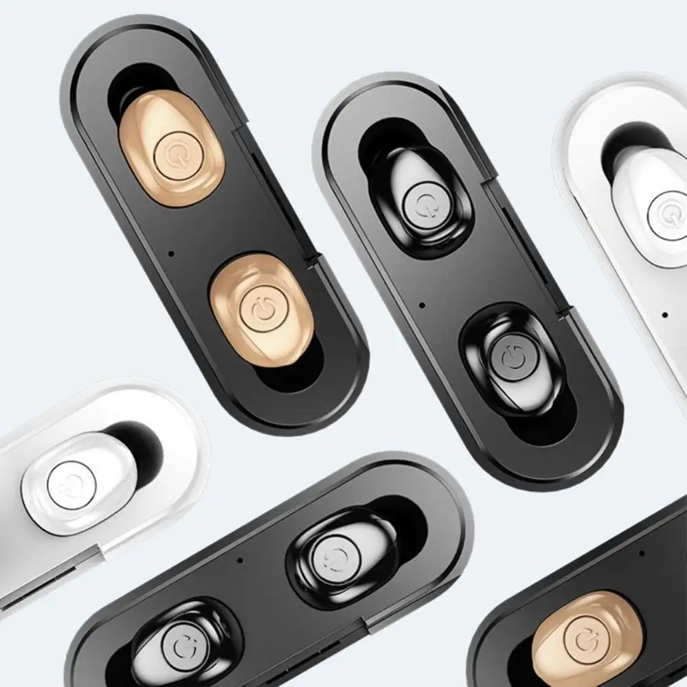 Bluetooth наушники настоящие Беспроводные наушники с зарядным чехлом стерео беспроводные наушники power Bank для телефона 5,0 гарнитура наушники