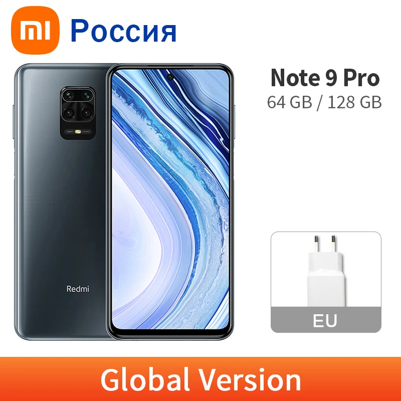 Сотовый телефон Глобальная версия Redmi Note 9 Pro 6 ГБ 128 ГБ/64 Гб 64 мп четыре камеры Snapdragon