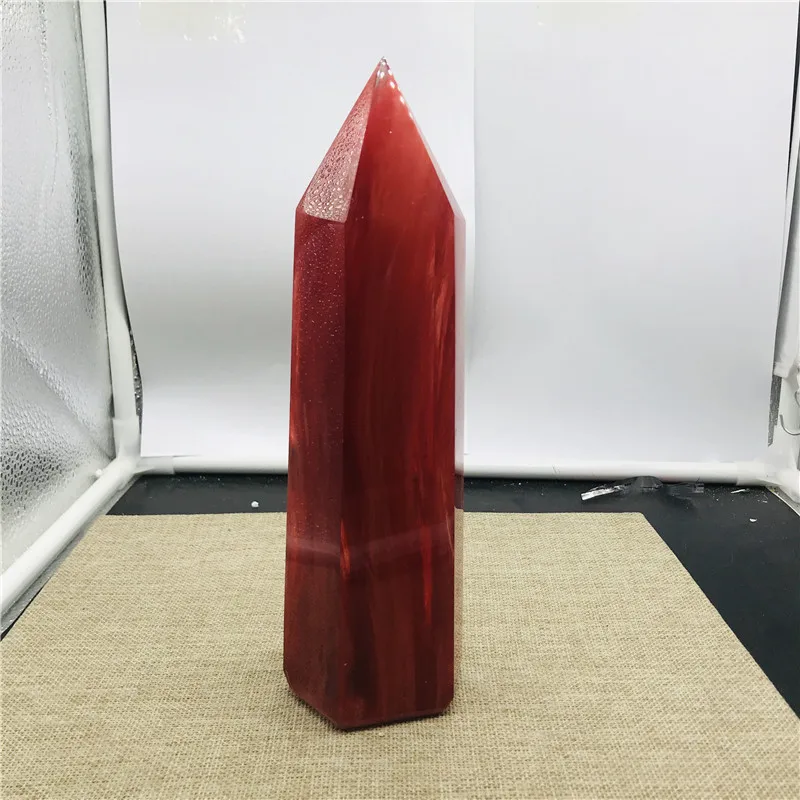 800-1000g Red melting Stone quartz Energy obelisk crystal wand point healing | Дом и сад