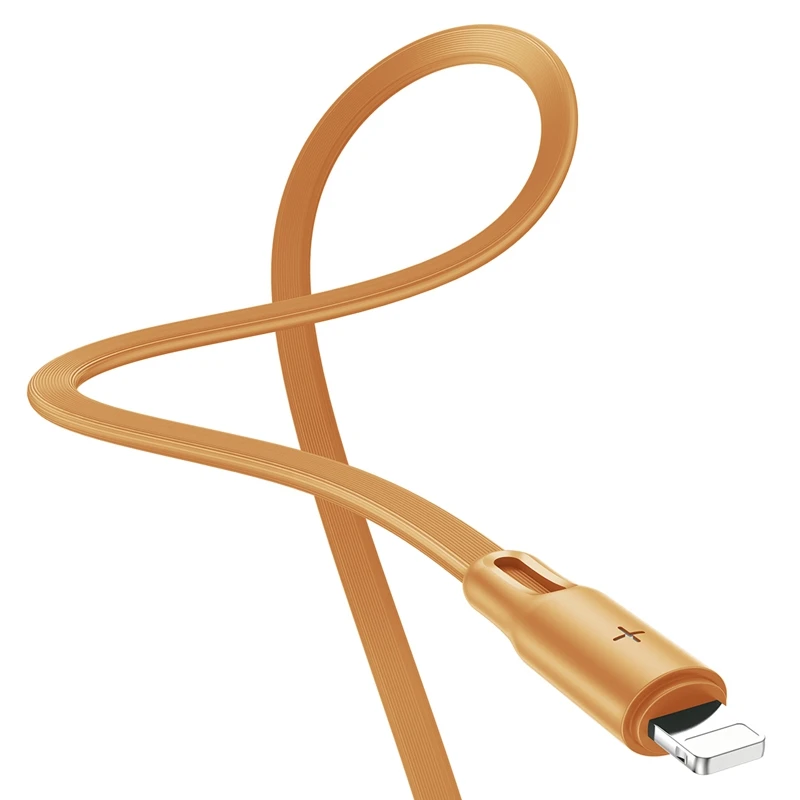 ROCK USB телефонный кабель для iPhone XS MAX XR X Синхронизация данных плоский кабель для iPhone 8 7 6 6s 5S iPad шнур Быстрая зарядка USB кабель провод - Цвет: Orange