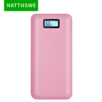 

Pink 20000mAh Large Capacity Power Bank,Fast Charging External Battery Dual USB Output Ports and Double Flashlight