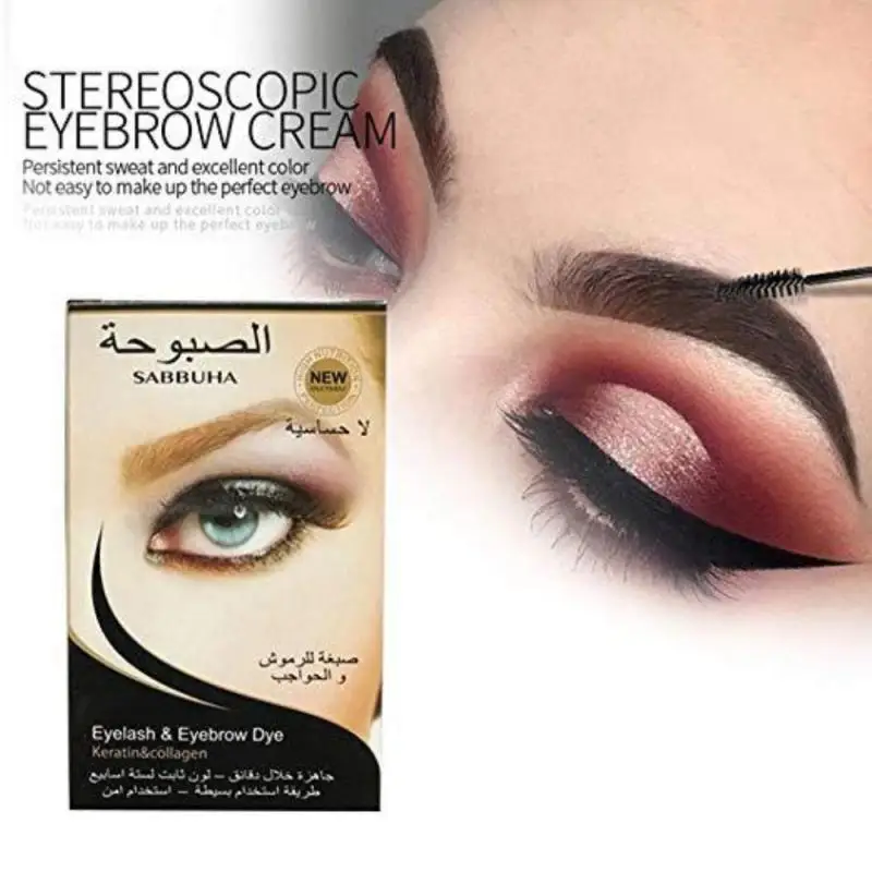 3 Color Fast Tint Dye Eyebrow Cream Professional Long Lasting Natural Coffee Black Eyelash Gel With Brush TSLM1 | Красота и здоровье
