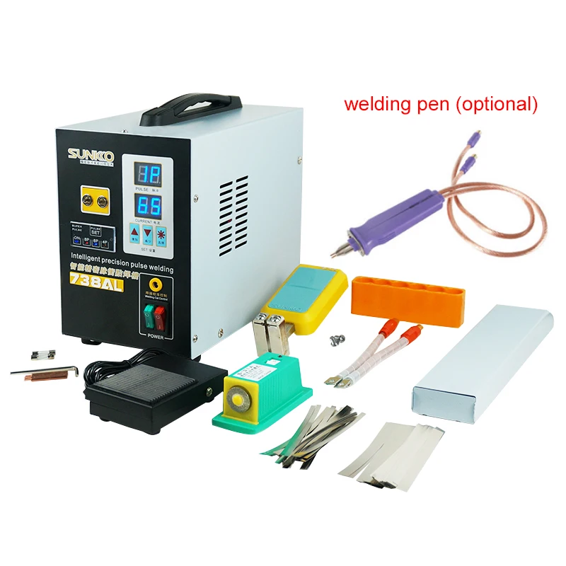 SUNKKO 738AL Spot Welder 3.6KW New Upgraded Telescopic Arm Handheld Spot Welding Pen Function 18650 Battery Spot Welding Machine 6