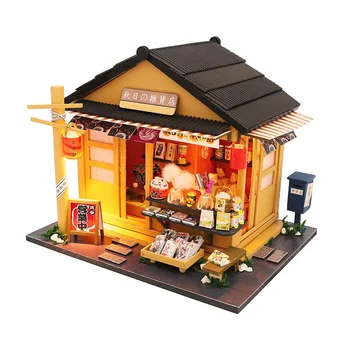 

Miniature Super Mini Size Doll House Building Model Kits Wooden Furniture Toys DIY Dollhouse Toys for Kids M914