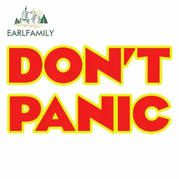 

EARLFAMILY 13cm x 7.1cm for Dont Panic Red Words Anime Car Stickers Vinyl Motorcycle Surfboard Bumper Windshield Decal for VAN