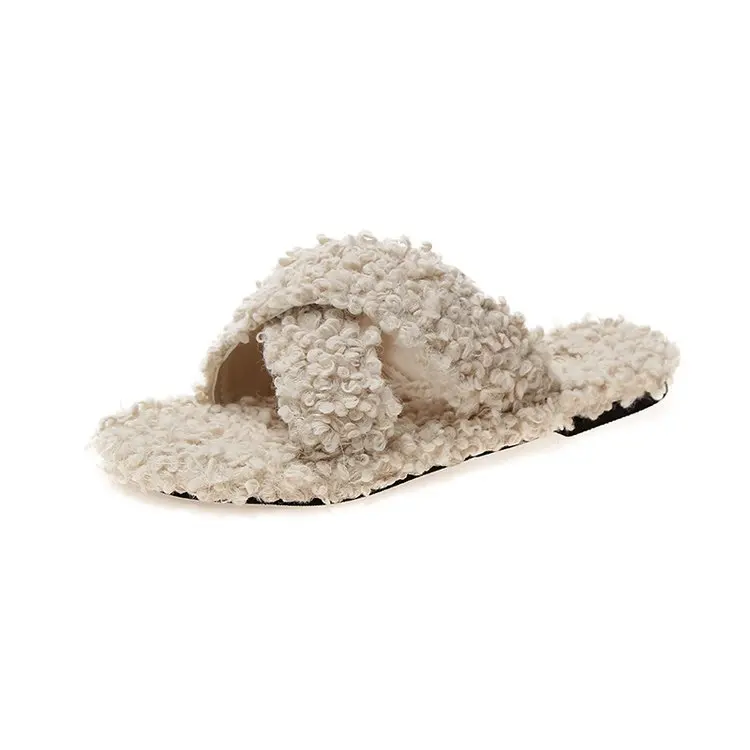 Beige MCCKLE; женские домашние тапочки; женская теплая Домашняя обувь на плоской подошве; женская зимняя повседневная обувь на мягкой подошве; удобная женская модная обувь - Цвет: Beige