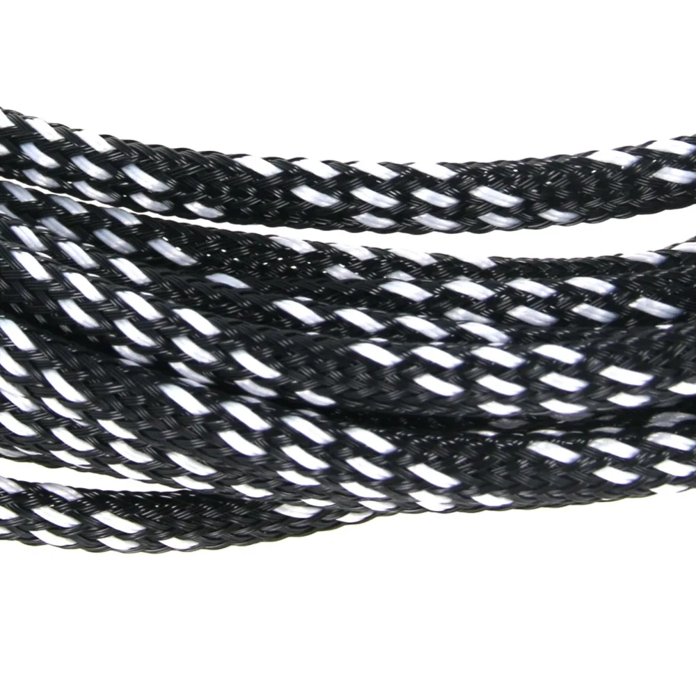 4mm Width 5m Length Braided Protective Sleeve Corrosion-Resistant PET Braided Cable Insulation Sleeve Use To Wrap Protect Cables