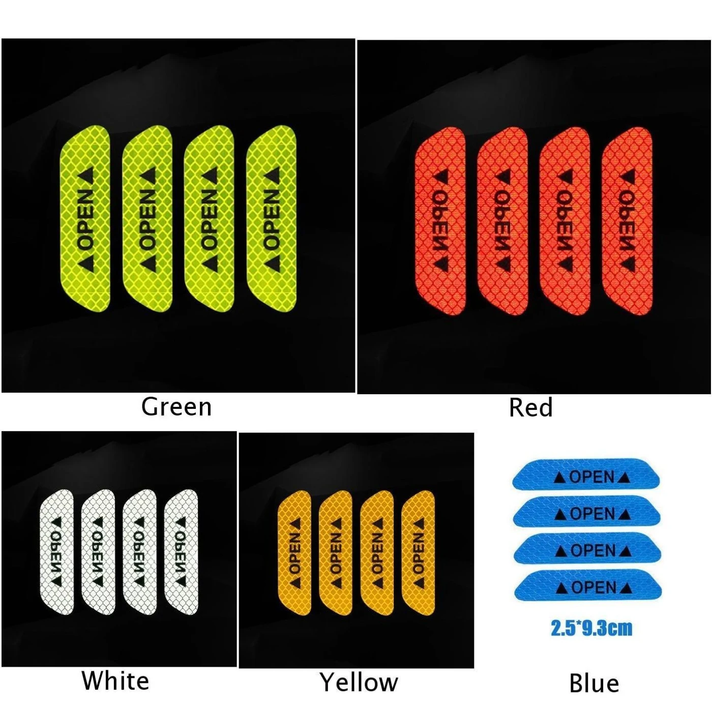 Водонепроницаемые автомобильные наклейки 4 шт. универсальная открытая светоотражающая лента безопасности Декор 2,5*9,3 см распродажа