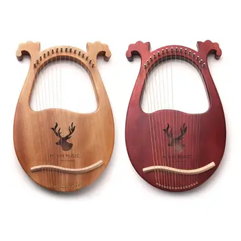 

Mahogany Wood Harp 16 String 16 Tone Harp Portable Lyre Musical Instrument Gift