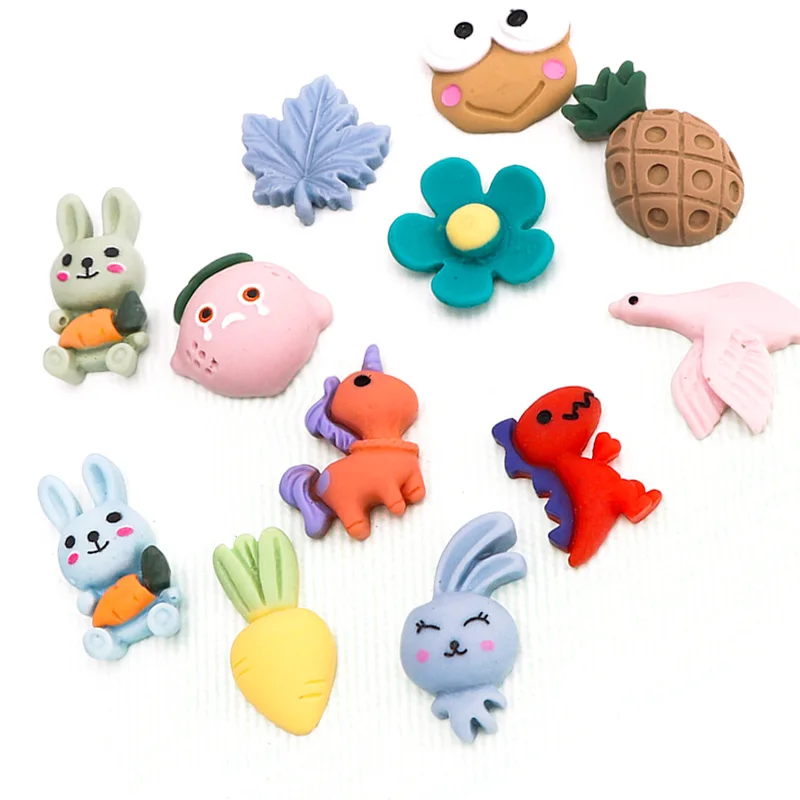 

50Pcs /Bag Mix Animal Friut Mini Flatback Cabochon Resin Accessories Home Decoration Accessories Christmas Decoration