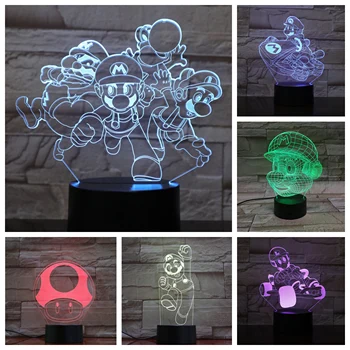 

Game Super Mario Bros Action Figure Desk Lamp 3D Bedroom Decorative Lamp Child Kids Baby Gift Nightlight Night Light LED Decor