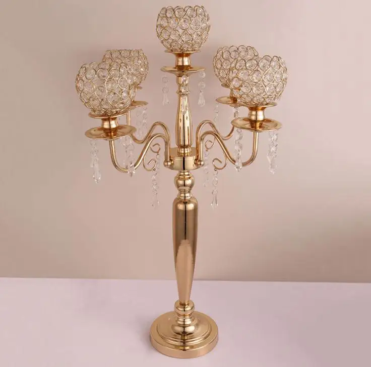 

New Candle Holders 5-arms/3-arms Candle Stand Wedding Decoration Candelabra Centerpiece Candlestick Silver/Gold decor