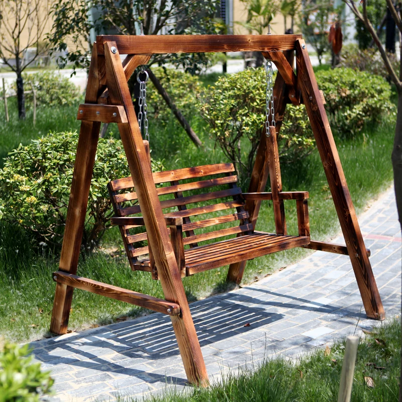 

Solid Wood Swing Leisure Courtyard Outdoor Rocking Chair Children's Balcony Anti-corrosion Wooden Hanging Chair