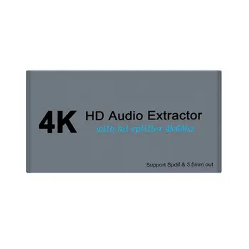 

4K Splitter One In Two Out AUX Extractor In 3.5mm Stereo Converter Adapter for Full HsD TV Monitors Projectors Satellite
