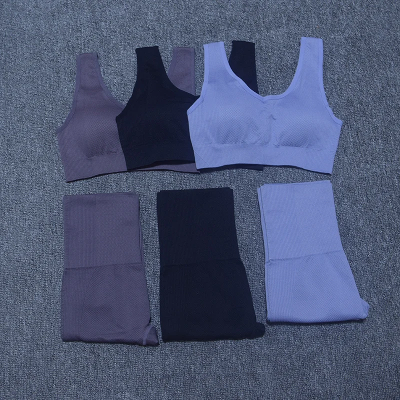 

Seamless Gym Clothing Women Sportwear High Waist Leggings Padded Sports Bra 2 Pieces Workout Yoga Set Woman Fitness Sport Suits