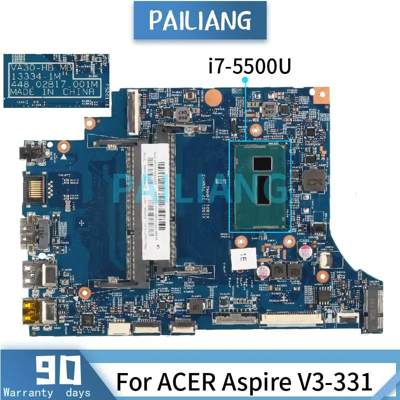 Bajo Islas Faroe joyería Mainboard For ACER Aspire V3-331 i7-5500U Laptop motherboard 13334-1 SR23W  DDR3 Tested OK
