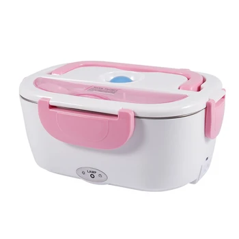 

220V Electric Heated Lunch Box Portable Home Bento Boxes Stainless Steel Food Container EU Plug