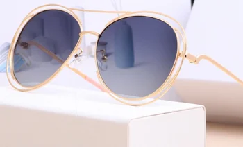 

0838 Women's polarized sunglasses round large frame Unisex Sunglasses