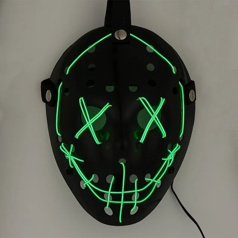 Blck Cool Hlloween Msk светодиодный светильник, Blck Msk от The epretement Yer Gret for Festivl Cosply Hlloween Costume json-msk - Цвет: Зеленый