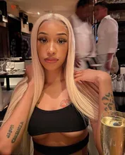 NAstyle-peluca con malla Frontal de cabello humano para mujer, postizo de encaje transparente, color rubio ceniza, Remy, brasileño, 613