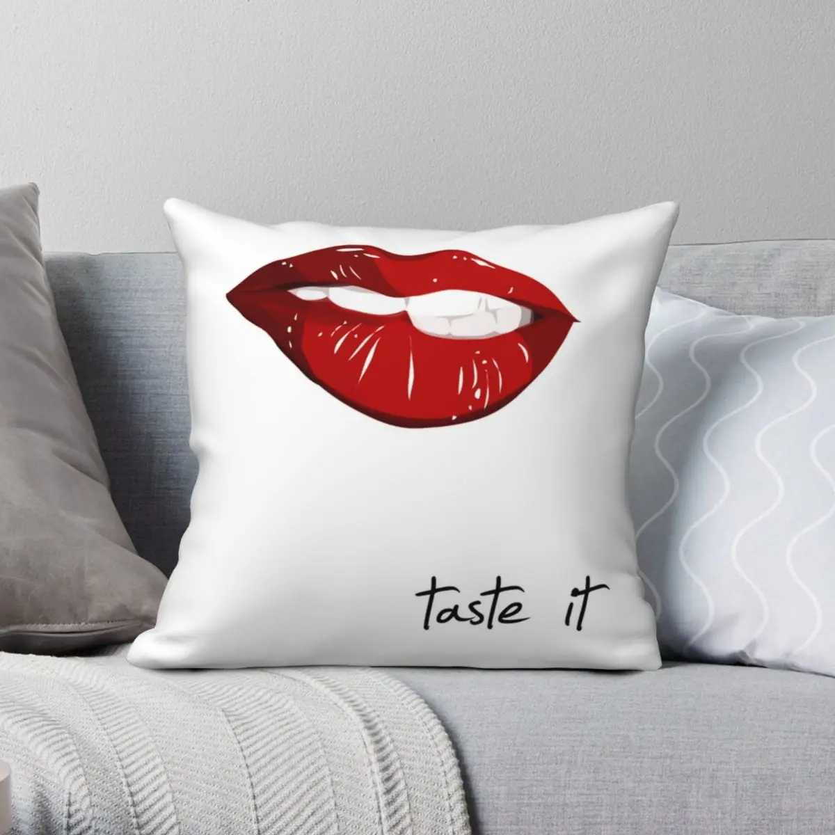 

Квадратная наволочка Taste It из полиэстера и льна, бархатная Декоративная Подушка на молнии, чехол для автомобильной подушки
